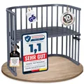 Produktbild: babybay Maxi extra großes Beistellbett aus massivem Buchenholz / Kinderbett Höhe stufenlos verstellbar & umweltfreundlich / mitwachsendes Babybett (schiefergrau lackiert)