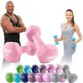 Produktbild: Miweba Sports Neopren Hantelset NKH100 | 𝐏𝐫𝐨𝐟𝐢 Hantel - Hexagon Hanteln Set - Kurzhanteln - Kurzhantel Set - Gymnastikhanteln - Hantel Set - Dumbbell - 0,5-10 Kg (2X 5.0 kg, Rosa)