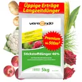 Produktbild: versando 5kg Stickstoffdünger bis 500m²: 46% UREA Stickstoff für Rasen, Gemüse, Blumen von Frühjahr bis Herbst, fördert üppiges Blattwachstum mit Langzeitwirkung - Premium Qualität