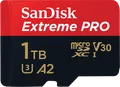Produktbild: SanDisk Extreme PRO microSDXC 1TB Speicherkarte | UHS-I U3 A2 V30 | bis 200MB/s Lesen, 140MB/s Schreiben | SD-Adapter