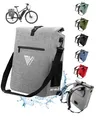 Produktbild: MIVELO Fahrradtasche für Gepäckträger - 3in1 Gepäckträgertasche Rucksack Umhängetasche - 100% wasserdicht und PVC-frei - mit herausnehmbarer Laptoptasche (Grau)