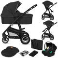 Produktbild: LIONELO BIANKA Kinderwagen 3 in 1 bis 22 kg Babywanne Autositz, Zusammenlegbar, Reise-System, Einstellung der Rückenlehne, Räder 360 Stoßdämpfer, Verdeck XXL