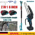 Produktbild: Für Makita 18V 6Zoll Akku Kettensäge Teleskop Hochentaster Astkettensäge 2x Akku