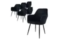 Produktbild: ML-DESIGN Stuhl Esszimmerstuhl ergonomisch & gepolstert, Esstischstuhl mit Rückenlehne (6 St), Wohnzimmerstuhl Schwarz Samtbezug Küchenstuhl Polsterstuhl