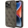 Produktbild: Guess Handyhülle Case iPhone 15 Pro Max Kunstleder braun mit goldfarbenen Logo 6,7 Zoll, Kantenschutz