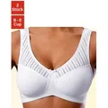 Produktbild: Soft-BH NUANCE, Damen, Gr. 105, Cup E, weiß (2xweiß), Jersey, Obermaterial: 85% Baumwolle, 10% Polyamid, 5% Elasthan, BHs Soft-BH, ohne Bügel, mit schickem Streifenmaterial