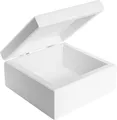 Produktbild: Creative Deco Holzkiste mit Deckel 10x10x5 cm (0,5 cm) Erinnerungsbox Baby, Unbemalt Natur Holzbox klein für Decoupage, Dekoration, Aufbewahrung