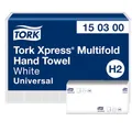 Produktbild: Essity Professional Hygiene Germany GmbH Tork Xpress® H2 Papierhandtücher, 20 x 34 cm, 2-lagig, Nassfeste Tücher, angenehm weich, weiß, 1 Karton = 21 Bündel x 160 = 3.360 Tücher 150300