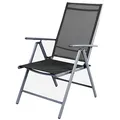Produktbild: Mojawo Gartenstuhl - Hochlehner 7-Fach verstellbar - Positionsstuhl - zusammenklappbar - Klappstuhl - witterungsbeständiges Aluminium - Gartenmöbel - Silber/anthrazit