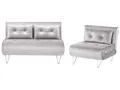 Produktbild: Stilvolles und elegantes 3-Sitzer Sofa Set Samtstoff in Grau Metalbeine Vestfold