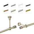 Produktbild: MDEKOR Gardinenstange 480 cm einläufig | Vorhangstange für die Wandmontage oder Deckenmontage Antik Gold aus Metall | Gardinenstangenset Ø 19mm