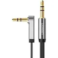 Produktbild: Flachwinkelkabel Aux Audiokabel 3,5 Mm Miniklinke 0,5 M Schwarz - Ugreen