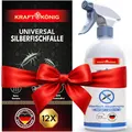 Produktbild: KRAFTKÖNIG Silberfisch Spray 500 ml + 12x Silberfischfalle Set – Silberfische bekämpfen & Papierfische bekämpfen – Sofortwirkung & Langzeitschutz – Stoppt Neubefall in Bad, Küche & Keller