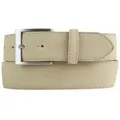 Produktbild: BELTINGER Ledergürtel Gürtel aus Veloursleder 4 cm - Hochwertiger Velour-Ledergürtel für Her (1-St) beige|silberfarben 80 cm (Gesamtlänge 95 cm)
