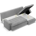 Produktbild: Rechts Ecksofa mit Schlaffunktion FORESTA, Sofa mit bettkasten 230x159cm, Cord Grau - Grau
