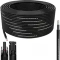 Produktbild: Solarkabel Solarleitung 25m 4mm² Photovoltaik PV Kabel + 10 Stecker Schwarz