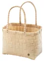 Produktbild: Shopper Einkaufstasche Henkeltasche BEZ aus PE geflochten mit PU Henkeln beige