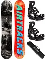 Produktbild: Airtracks Herren Snowboard Set Freeride Freestyle - Past&Future Hybrid Rocker Wide Snowboard 162 - Softbindung Master XL - SB Bag