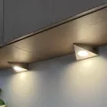 Produktbild: Loevschall Emerald Kit Unterbauleuchte Küche LED 230V, 2er-Kit, Dreieckige LED-Lampe für unterbauleuchte mit 3500K Weißlicht, einfache Installation mit integriertem Schalter, Edelstahl, komplettes Set