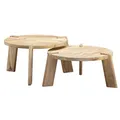 Produktbild: Wohnling Couchtisch 2er Set Rund 53x53x32 cm Mango Massivholz Hell