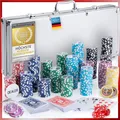 Produktbild: Profi Pokerkoffer Pokerset Pokerchips 12g Metallkern Casino Karten Texas Holdem