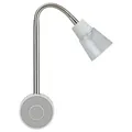 Produktbild: LED Steckdosenlampe dimmbar Schwanenhals Schalter Leselampe Nachtleuchte Silber