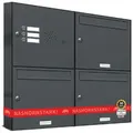 Produktbild: AL Briefkastensysteme 3 Fächer Premium Wand Briefkasten Anlage A4, in RAL 7016 Anthrazit Grau, robust, wetterfest, Artikelnummer: 331P3EA2KSP7016