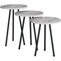 Produktbild: Mid.you Beistelltischset Mirola, Weiß, Holzwerkstoff, 3-teilig, Marmoroptik, rund, rund, 51.8x35x35 cm, Wohnzimmer, Wohnzimmertische, Satztische