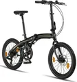 Produktbild: Licorne Bike Phoenix 2D Cross 20 Zoll Aluminium Faltrad Klapprad Scheibenbremse Discbremse Faltfahrrad Herren Damen 7 Gang Kettenschaltung Folding City Bike Alu-Rahmen