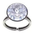 Produktbild: KONPLOTT Solitärring Konplott: Ring Rivoli (Einzelstück, Einzelteil), offene Ringschiene, markanter großer Solitär-Kristallstein
