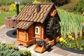 Produktbild: Deko-Shop-Hannusch Wunderschöne große Wassermühle aus Holz im blockhausstil mit Holzschindeldach