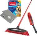 Produktbild: Vileda Pet Pro Besen Komplettset für Haustierbesitzer, Set mit Always Clean Besen, Elektrostatische Bürste und Microfasertuch XL