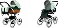 Produktbild: Babylux® Classic White | 2in1 Kinderwagen Set | Green Daisy | Kombikinderwagen | Kinderwagenset
