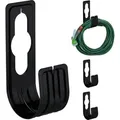 Produktbild: Relaxdays - Schlauchhalter, 4er Set, für 30 m Schlauch, Schlauchhalterung für Wasserhahn & Wand, hbt 22x7,5x10 cm, schwarz