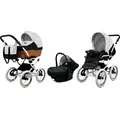 Produktbild: Babylux® Classic White | 3in1 Kinderwagen Set | Black Dots | Kombikinderwagen | Kinderwagenset |