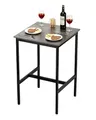 Produktbild: VEVOR Bartisch Bistrotisch Kneipentisch mit Metallrahmen, Kleiner Küchentisch Esstisch (610 x 610 x 914 mm), Ausstellungstisch für Wohnzimmerpartys Pubs Esszimmer Cafés, rustikales Braun & Schwarz