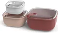 Produktbild: 3er Set Frischhaltedosen ELA , Farbe:Rot & Rosa & Weiss