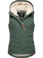 Produktbild: Ragwear Damen ärmellose Outdoorweste warme Winterjacke wasserdicht mit abnehmbarer Kapuze Hesty Intl Pine Green23 Gr. XXL