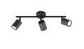 Produktbild: Fischer & Honsel Deckenleuchte Vano 3-flammig, Moderne Deckenlampe, Leuchte für Wohnzimmer & Schlafzimmer, 3xGU10, Metall, Sandschwarz, 42 x 8cm, 21130, Schwarz