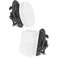Produktbild: Pyle Deckeneinbaulautsprecher, 16.5cm Deckenlautsprecher Bluetooth, Hochtöner, Flacher Woofer, 200W- 2 Wege Wandlautsprecher, Ceiling Speaker-für... - Weiß