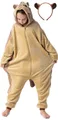 Produktbild: Corimori Jumpsuit Flauschiges Murmeltier-Kostüm für Kinder mit Haarreif,  Karneval Fasch (2-tlg) Jumpsuit, Pyjama, Fasching, Kigurumi, Tierkostüme, Murmeltier 