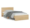 Produktbild: furnicato Bettgestell ohne Matratze mit Kopfteil Sonoma-Eiche 100x200 cm
