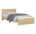 Produktbild: furnicato Bettgestell ohne Matratze mit Kopfteil Sonoma-Eiche 100x200 cm (1-tlg)
