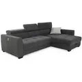 Produktbild: luma-home Ecksofa, Dunkelgrau, Kunststoff, 4-Sitzer, Füllung: Polyurethan (Pur), Ottomane links, L-Form, rechts montierbar, seitenverkehrt montierbar, Ottomane rechts, links montierbar,L-Form, 300x196 cm, Wohnzimmer, Sofas & Couches, Wohnlandschaften, Ecksofas