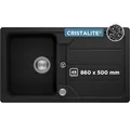 Produktbild: SCHOCK Küchenspüle Formhaus D-100 Onyx 86x50 cm - CRISTALITE® Schwarz mit Abtropffläche - Küchenspüle für 45 cm Unterschrank - Reversible Einbauspüle - Robuste Quarzkomposit-Oberfläche