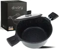 Produktbild: DIVORY Großer Kochtopf 24cm – 4L Topf groß mit Deckel, Gemüsetopf Induktion,Suppentopf mit abnehmbaren Griffen, Fleischtopf hoch