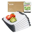 Produktbild: Exitoso Schneidebrett 6er-Set spülmaschinenfest, Kunststoff, (6-St), Brotzeitbrett Frühstücksbrettchen Brot Obst Steak rutschfest