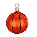 Produktbild: Christbaumschmuck Christbaumhänger Inge-Glas mit Sternenkrönchen, handbemalt und mundgeblasen, Basketball, 7.5 cm, Weihnachtsträume