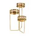 Produktbild: Pflanzenständer Blumentreppe Blumenhocker Pflanzenbank  gold Metall  3 Etagen