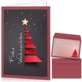 Produktbild: beriluDesign Weihnachtskarten mit Umschlägen 15er Set - Klappkarten mit Weihnachtsbaum-Motiv für die schönsten Weihnachtsgrüße